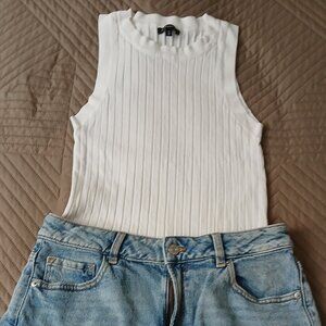Dynamite White Tank Top Medium With Jean Shorts, Size 29, Bundle up